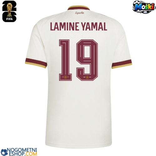 Moški Nogometni dresi Španija Lamine Yamal #19 Gostujoči SP 2026 Kratek Rokav